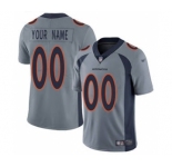 Men's Denver Broncos Customized Gray Stitched Football Limited Inverted Legend Jersey