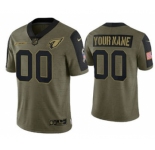 Men's Arizona Cardinals ACTIVE PLAYER Custom 2021 Olive Salute To Service Limited Stitched Football Jersey