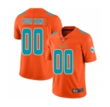 Men's Miami Dolphins Customized Orange Stitched Football Limited Inverted Legend Jersey