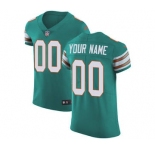 Men's Miami Dolphins Customized Aqua Green Alternate Vapor Untouchable Custom Elite Football Jersey