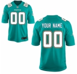 Men's Miami Dolphins Nike Aqua Custom Game Jersey