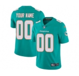 Youth Miami Dolphins Customized Aqua Green Team Color Custom Football Jersey