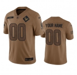 Men's Houston Texans Active Player Custom 2023 Brown Salute To Service Limited Football Stitched Jersey