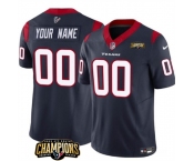 Men's Houston Texans Active Player Custom Navy 2023 F.U.S.E. AFC South Champions Patch Vapor Limited Football Stitched Jersey