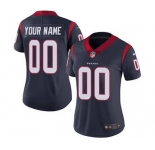 Women's Houston Texans Navy Blue Home Customized Jersey