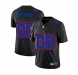 Men's New York Giants Custom Team Logo Dual Overlap Limited Football Jersey Black