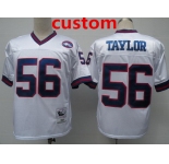 Men's New York Giants Custom White Throwback Jersey