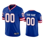Men's New York Giants Customized Royal Vapor Untouchable Classic Retired Player Stitched Jersey