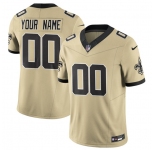 Men's New Orleans Saints Active Player Custom Gold 2025 F.U.S.E. Alternate Vapor Limited Football Stitched Jersey
