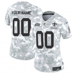 Women's New Orleans Saints Active Player Custom 2024 F.U.S.E Arctic Camo Salute To Service Limited Stitched Football Jersey