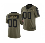 Men's Seattle Seahawks ACTIVE PLAYER Custom 2021 Olive Salute To Service Limited Stitched Football Jersey