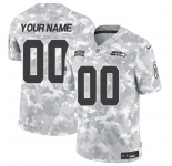 Men's Seattle Seahawks Active Player Custom 2024 F.U.S.E Arctic Camo Salute To Service Limited Stitched Football Jersey