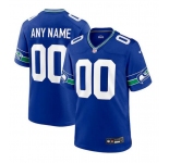 Men's Seattle Seahawks Active Player Custom Royal Throwback Football Stitched Game Jersey