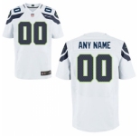 Mens Seattle Seahawks Nike White Custom Elite Jersey