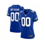 Women's Seattle Seahawks ACTIVE PLAYER Custom Royal Throwback Football Stitched Jersey(Run Small)