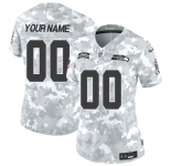 Women's Seattle Seahawks Active Player Custom 2024 F.U.S.E Arctic Camo Salute To Service Limited Stitched Football Jersey