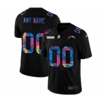 Men's Los Angeles Chargers Custom Multi-Color Black 2020 Crucial Catch Vapor Untouchable Limited Football Jersey