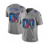 Men's Los Angeles Chargers Custom Multi-Color Greyheather 2020 Crucial Catch Vapor Untouchable Limited Football Jersey