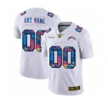 Men's Los Angeles Chargers Custom White Multi-Color 2020 Football Crucial Catch Limited Football Jersey