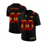 Men's Jacksonville Jaguars Custom Black Red Orange Stripe Vapor Limited Football Jersey