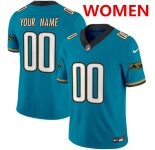 Women's Jacksonville Jaguars Active Player Custom Teal 2024 F.U.S.E. Prowler Throwback Vapor Limited Stitched Football Jersey