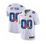 Men's Cleveland Browns Custom White Multi-Color 2020 Football Crucial Catch Limited Football Jersey