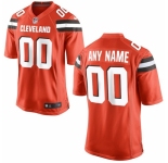 Nike Cleveland Browns Mens Orange Custom Game Jersey