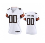 Women's Browns White Custom 2020 New Football Game Jersey