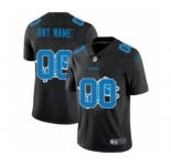Men's Detroit Lions Custom Team Logo Dual Overlap Limited Football Jersey Black
