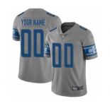 Men's Detroit Lions Customized Gray Stitched Football Limited Inverted Legend Jersey