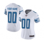 Women's Detroit Lions White Road Customized Jersey