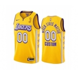 Men's Lakers Custom Gold New City Edition 2020 Finals Champions Jersey Social justice BLM Edition