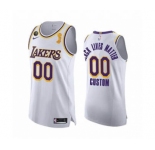 Men's Lakers Custom White Association 2020 Finals Champions KB Patch Jersey BLM Edition