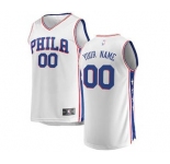 Men's Philadelphia 76ers White Custom Basketball Jersey - Association Edition