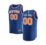 Men's New York Knicks Blue Custom Basketball Jersey - Icon Edition