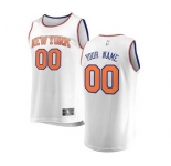 Men's New York Knicks White Custom Basketball Jersey - Association Edition