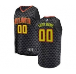 Men's Atlanta Hawks Black Custom Basketball Jersey - Icon Edition