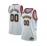 Men's Denver Nuggets Active Player Custom White 2022-23 Icon Edition With NO.6 Patch Stitched Jersey