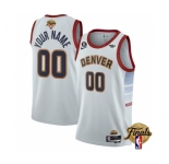 Men's Denver Nuggets Active Player Custom White 2023 Finals Icon Edition Stitched Basketball Jersey