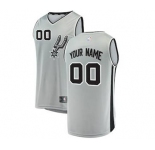 Men's San Antonio Spurs Gray Custom Basketball Jersey - Statement Edition