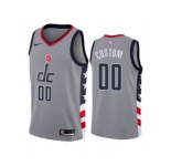 Men's Washington Wizards Active Player Custom Gray City Edition 2020-21 Stitched Basketball Jersey