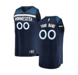 Men's Minnesota Timberwolves Navy Custom Basketball Jersey - Icon Edition