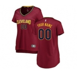 Women's Cleveland Cavaliers Wine Custom Basketball Jersey - Icon Edition