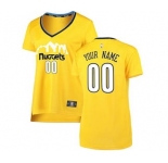Women's Denver Nuggets Gold Custom Basketball Jersey