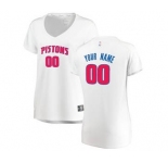 Women's Detroit Pistons White Custom Basketball Jersey - Association Edition