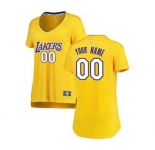 Women's Los Angeles Lakers Yellow 2017-2018 Custom Basketball Jersey - Icon Edition
