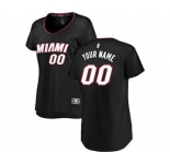 Women's Miami Heat Black Custom Basketball Jersey - Icon Edition