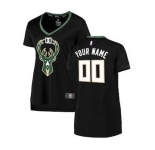 Women's Milwaukee Bucks Black Custom Basketball Jersey