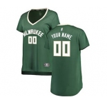 Women's Milwaukee Bucks Green Custom Basketball Jersey - Icon Edition