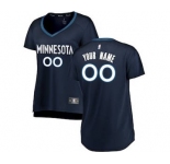 Women's Minnesota Timberwolves Navy Custom Basketball Jersey - Icon Edition